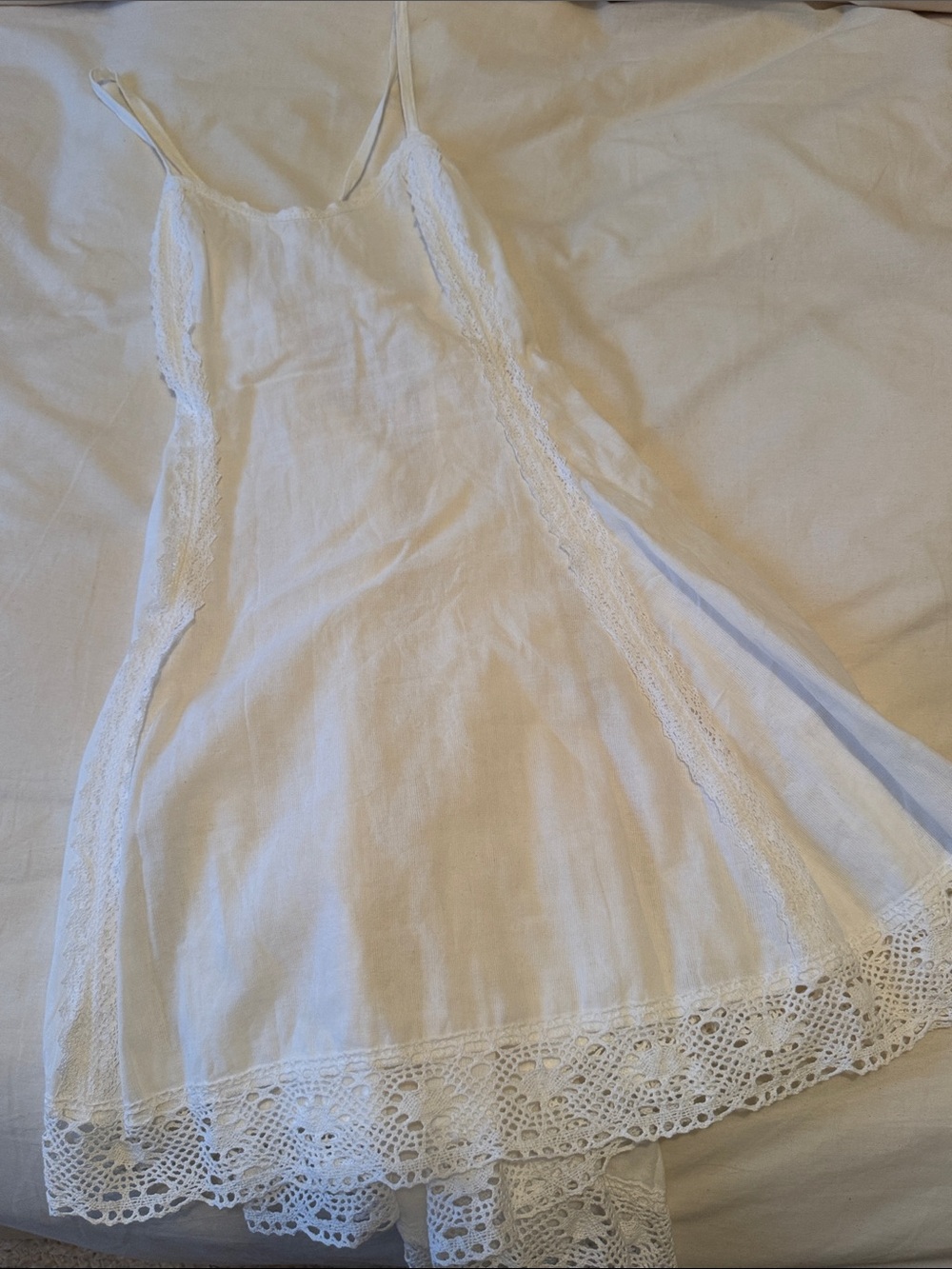 Handmade in Ibiza White Lace-Trim Sundress